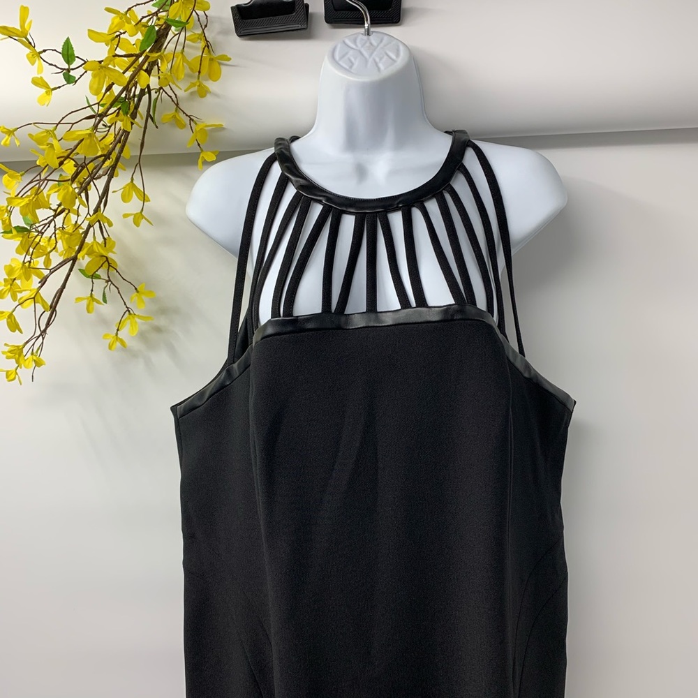 Ashley Graham Beyond‎ Leather Cage Neck Dress 18W